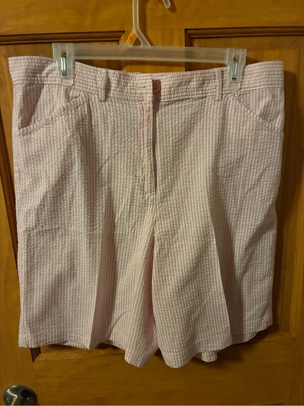 Women’s Pink Seersucker Shorts